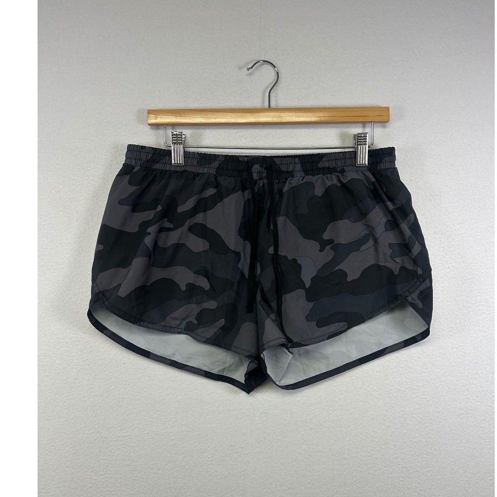 Athletic Camo Old Navy Womens Medium Gray Black Go-Dry Running Shorts Liner